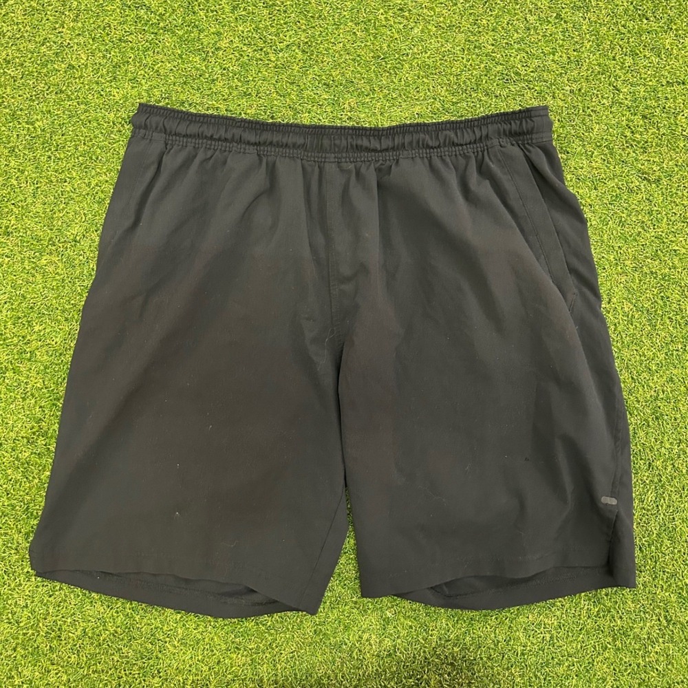 Zella Mens Black Athletic Training Gym Shorts Elastic Waist Drawstring Large